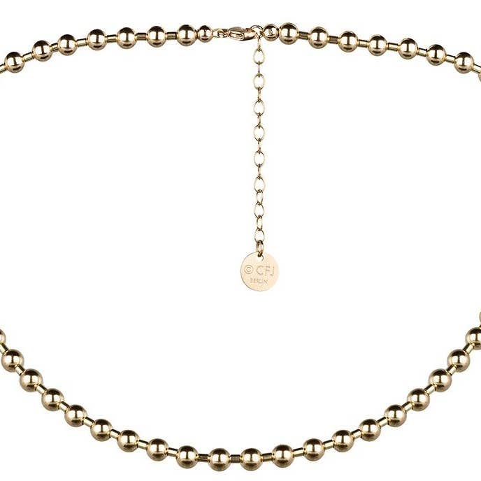 Collier NYC - Chaîne à billes moderne - 5 mm - Doré pour la vente par CLASSYANDFABULOUS Jewelry