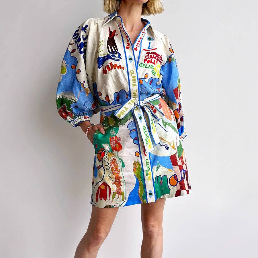 Som vist 2025 Ny hørkjole med tryk – chic og afslappet stil for engroshandel på Faire11