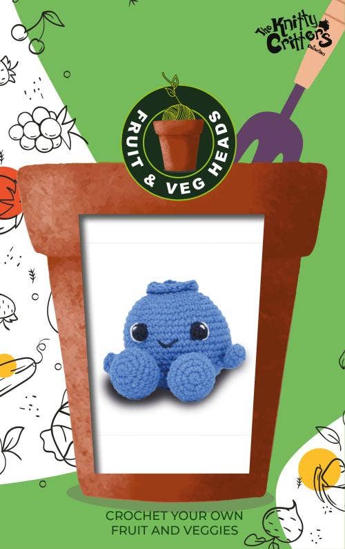 Creative World of Crafts - Wholesale Knitting/Crochet Supplies - Knitty Critters Fruit & Veg - Blueberry Muffin