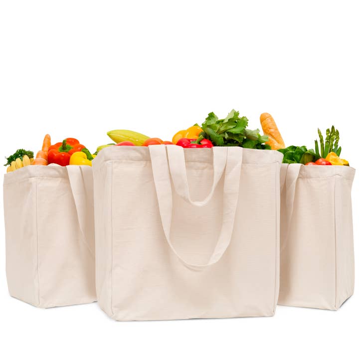 Canvas Jumbo Grocery återanvändbar hållbar unisex tygväska för wholesale av Organic Cotton Mart