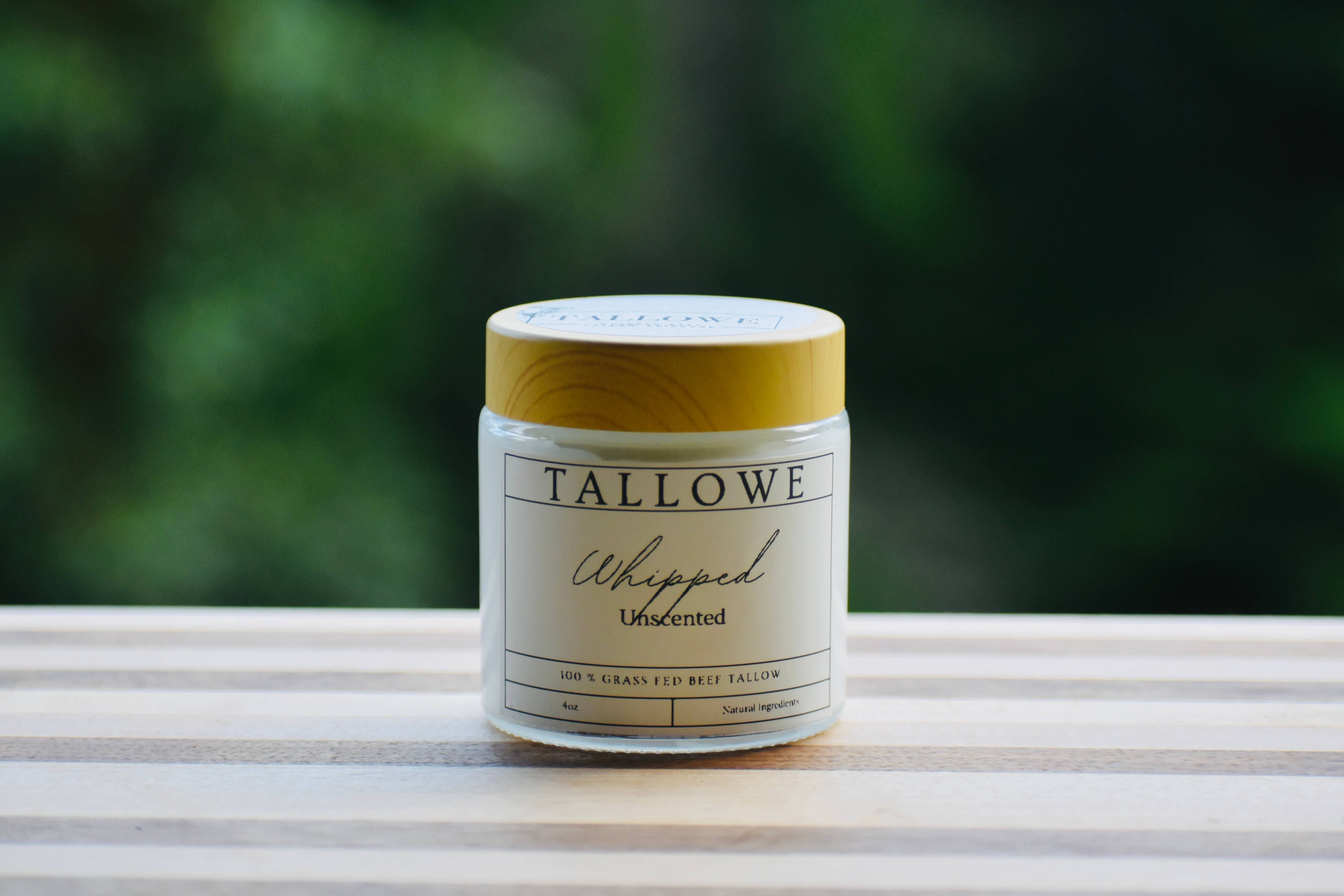 Tallowe - Wholesale Body Cream/Lotion - Oregon 100% Grass Fed Beef Tallow-Unscented Whipped