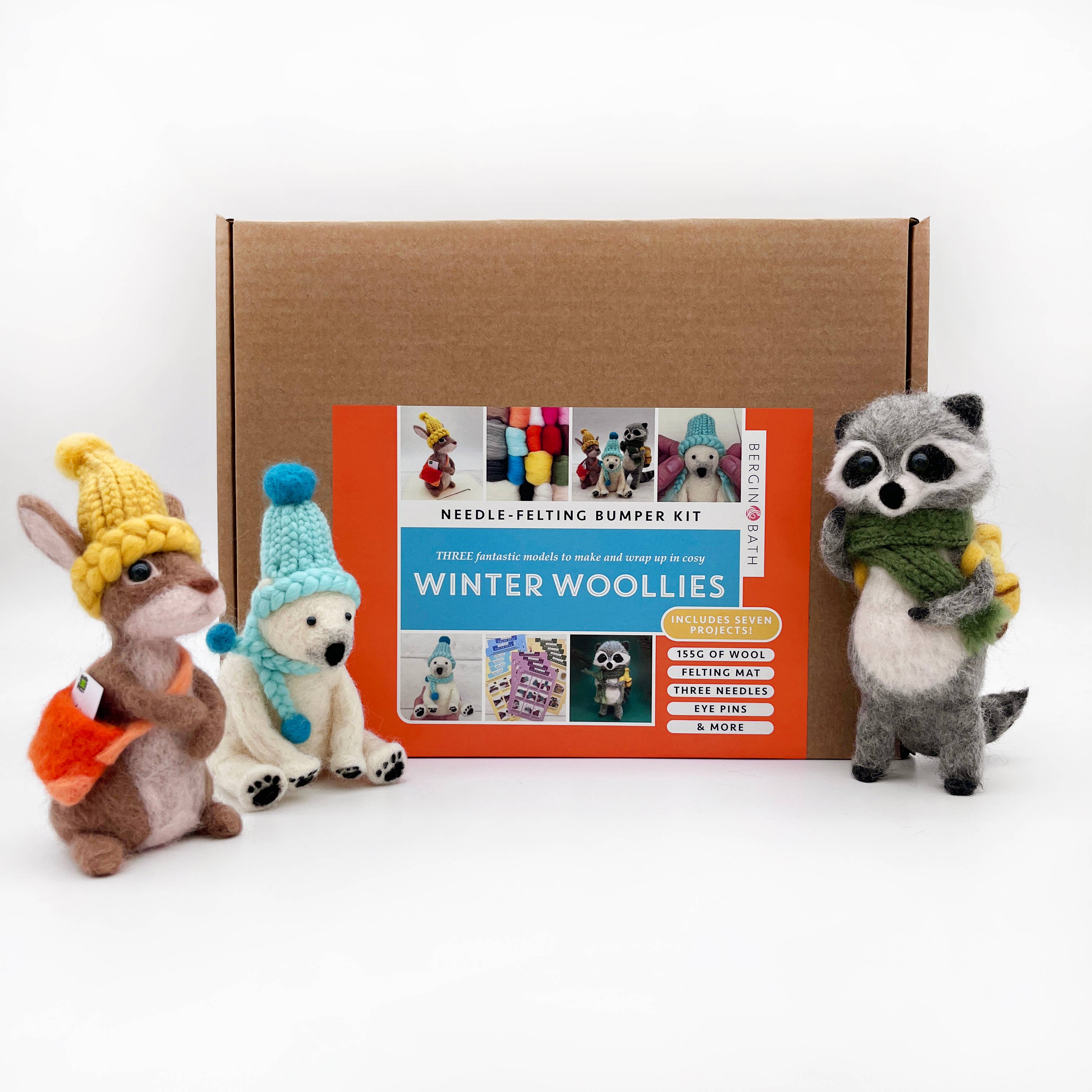 Bergin & Bath - Wholesale DIY Craft Kit - Needle Felting Bumper Kit - Winter Woollies0