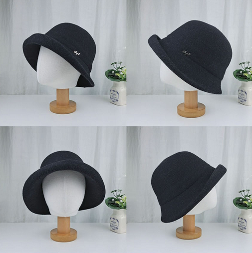 Comfortarians - Vendita all'ingrosso Cappello da pescatore - Donna - Cappello a secchiello in lana regolabile da donna, blocchi di colore, autunno inverno11