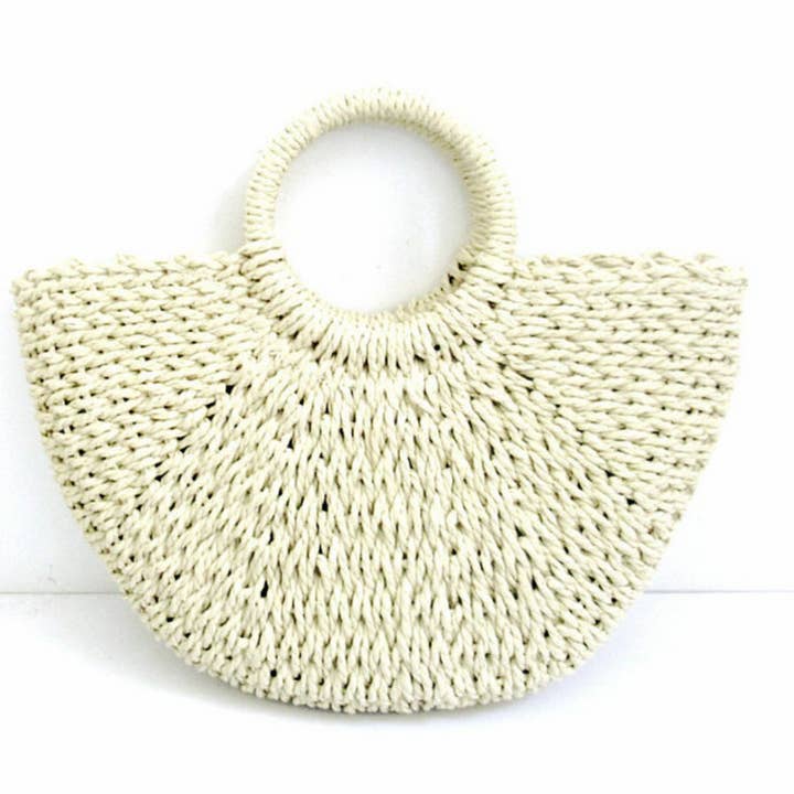 DrifWoo - Venta al por mayor Bolsa de asa- Mujer - Bolsos de Mano Artesanales Tejidos a Mano en Forma de Media Luna