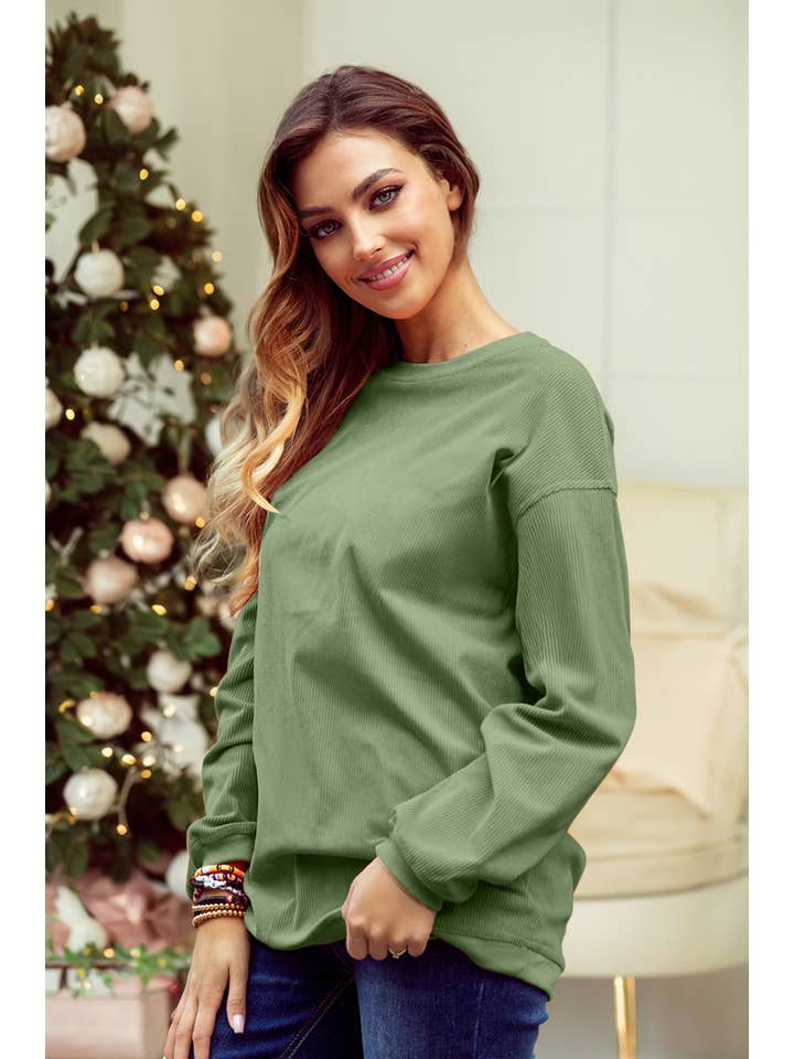 1 the Woman - Vente Sweat-shirt – femme - Sweat-shirt surdimensionné en velours côtelé S-3XL/ 16 couleurs25