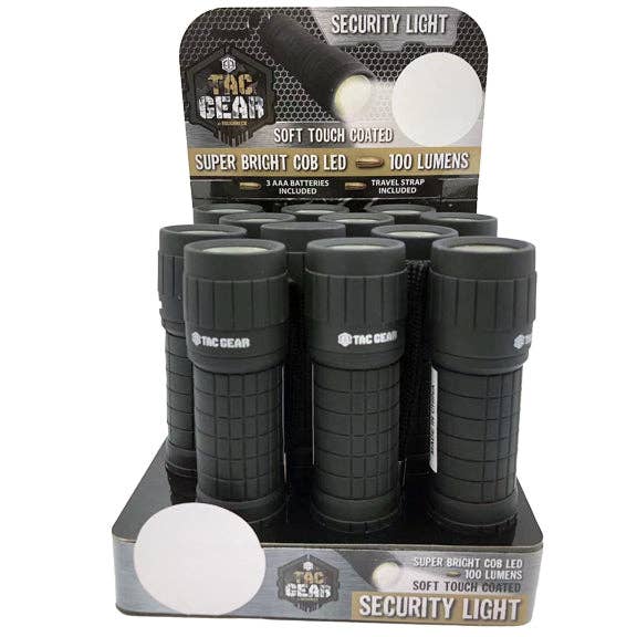 Novelty Brands - Wholesale Retailer Display - Home & Living - Tac Gear LED Flashlight COB Light With Strap - 12/Display3