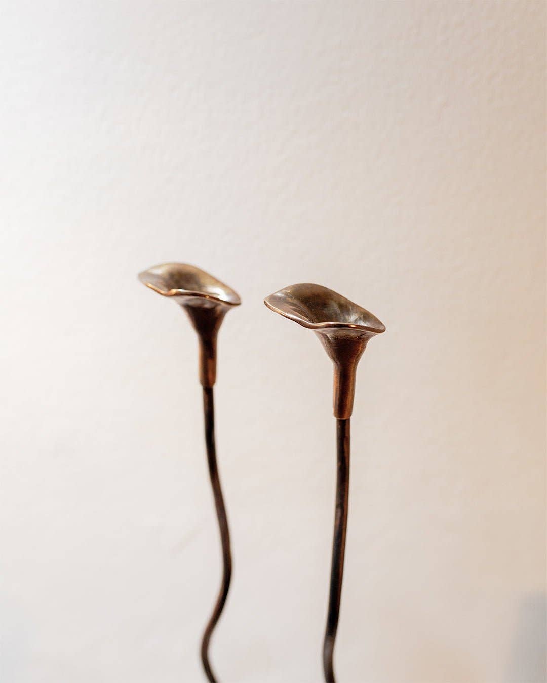 Belaré Home - Wholesale Candle Holder - Handmade Iron Ferra Rose Candle Holders Set of 2 - Antique Bronze Taper1