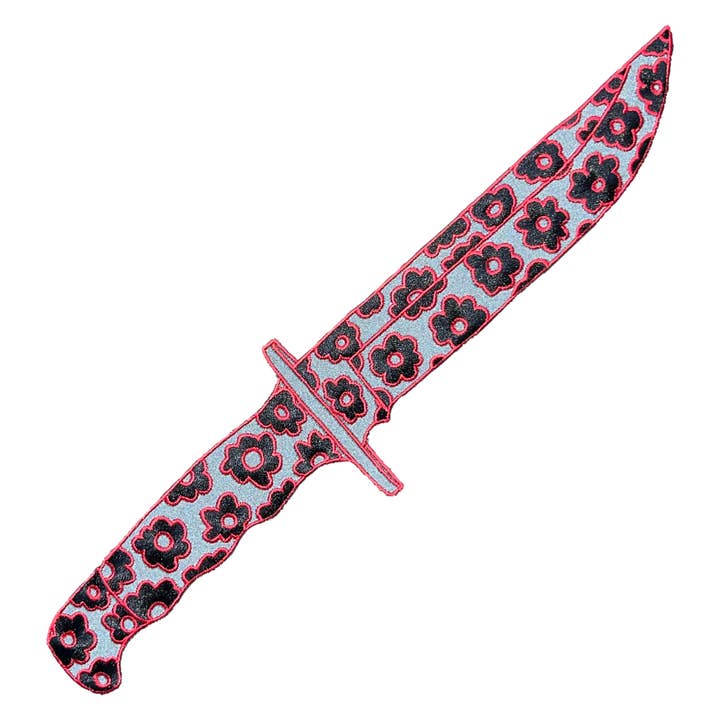 Inner Decay - Wholesale Patch - Reflective Floral Buck Knife XL Patch