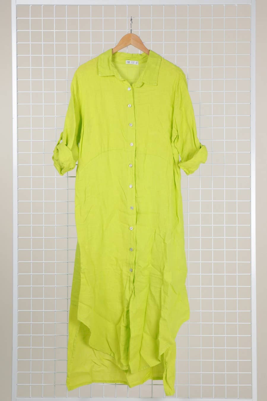 la maison des fibres naturelles - Wholesale Button Down Shirt - Women's - Long shirt dress 68036 100% LINEN20