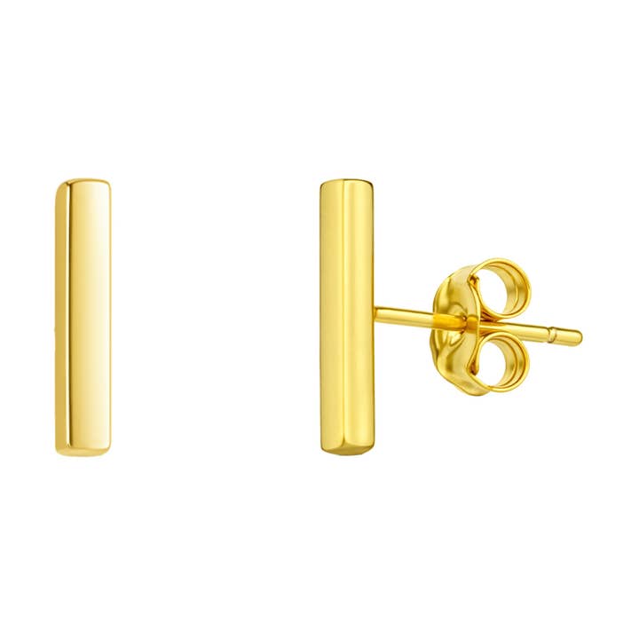 Bar Stud Plain Earrings Sterling Silver for wholesale by Spero London