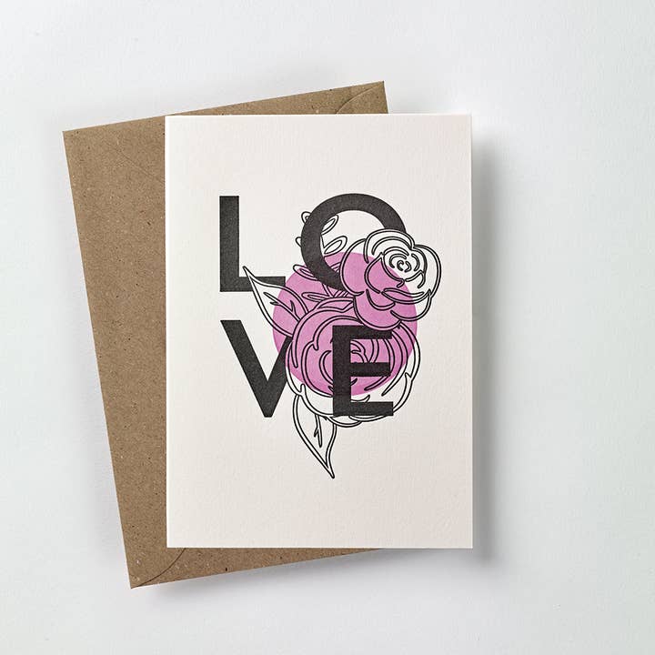 Love botanical card for wholesale by over the c.
