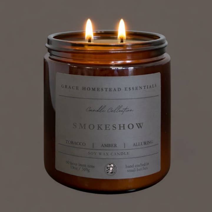 Vela de Soja Smokeshow - 13 oz para venta al por mayor de Grace Homestead Essentials