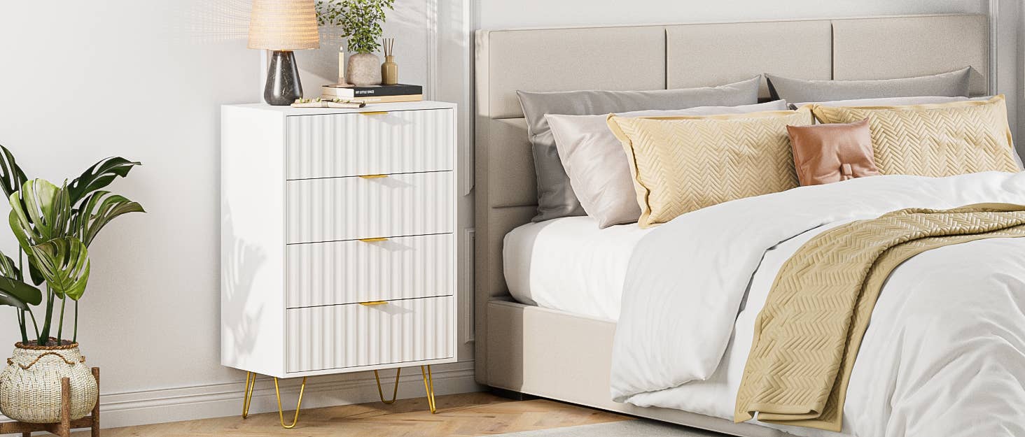 Three Star IM/EX Inc. - Wholesale Cabinet - 35.5X23.5X13.5 4 DRAWER WHITE CURIO2