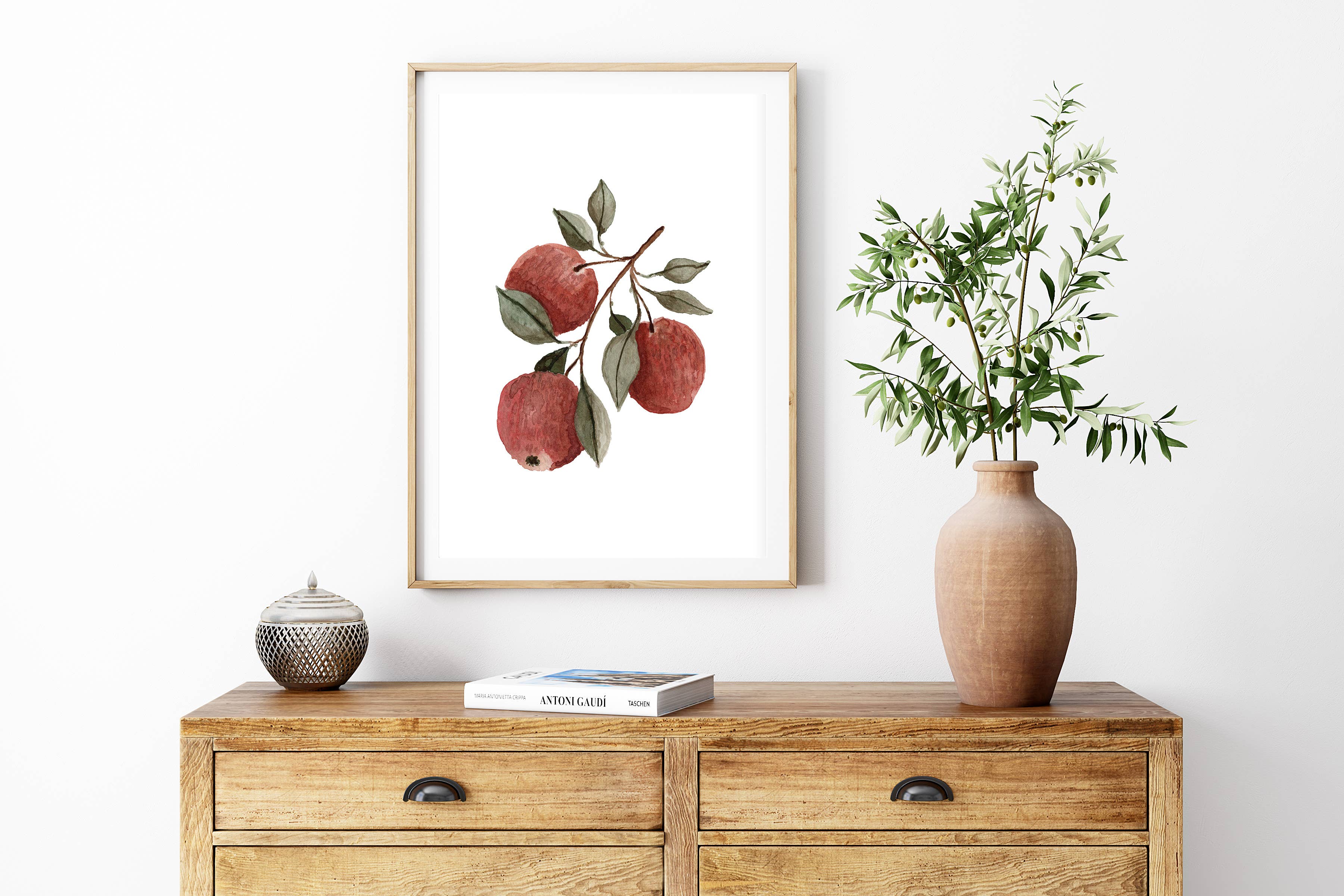 HeatherLucyJ Design - Wholesale Art Print - Red Apple Fruit Watercolour Art Print3