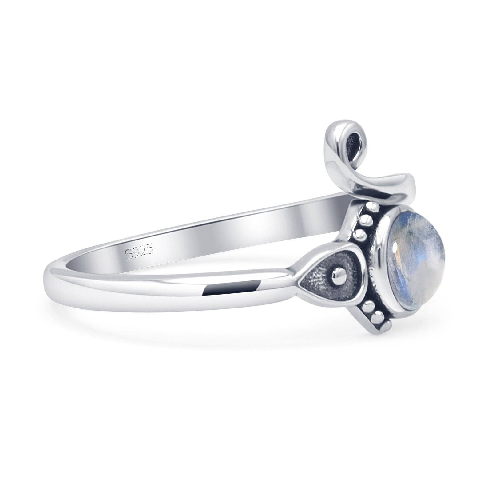 Pietra di luna Anello con Perline di Pietra di Luna Rotonda Ossidato in vendita all'ingrosso su Faire1