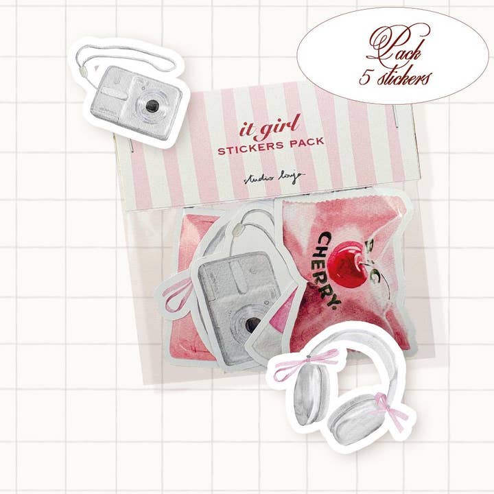 Paket med 5 klistermärken - it-tjej för wholesale av Studioloujashop
