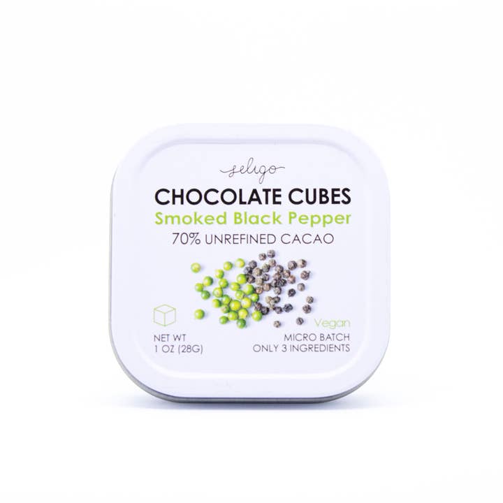 Seligo - Vendita all'ingrosso Barretta di cioccolato - Cubi di Cioccolato Fondente 70% Non Raffinato Pepe Nero Affumicato
