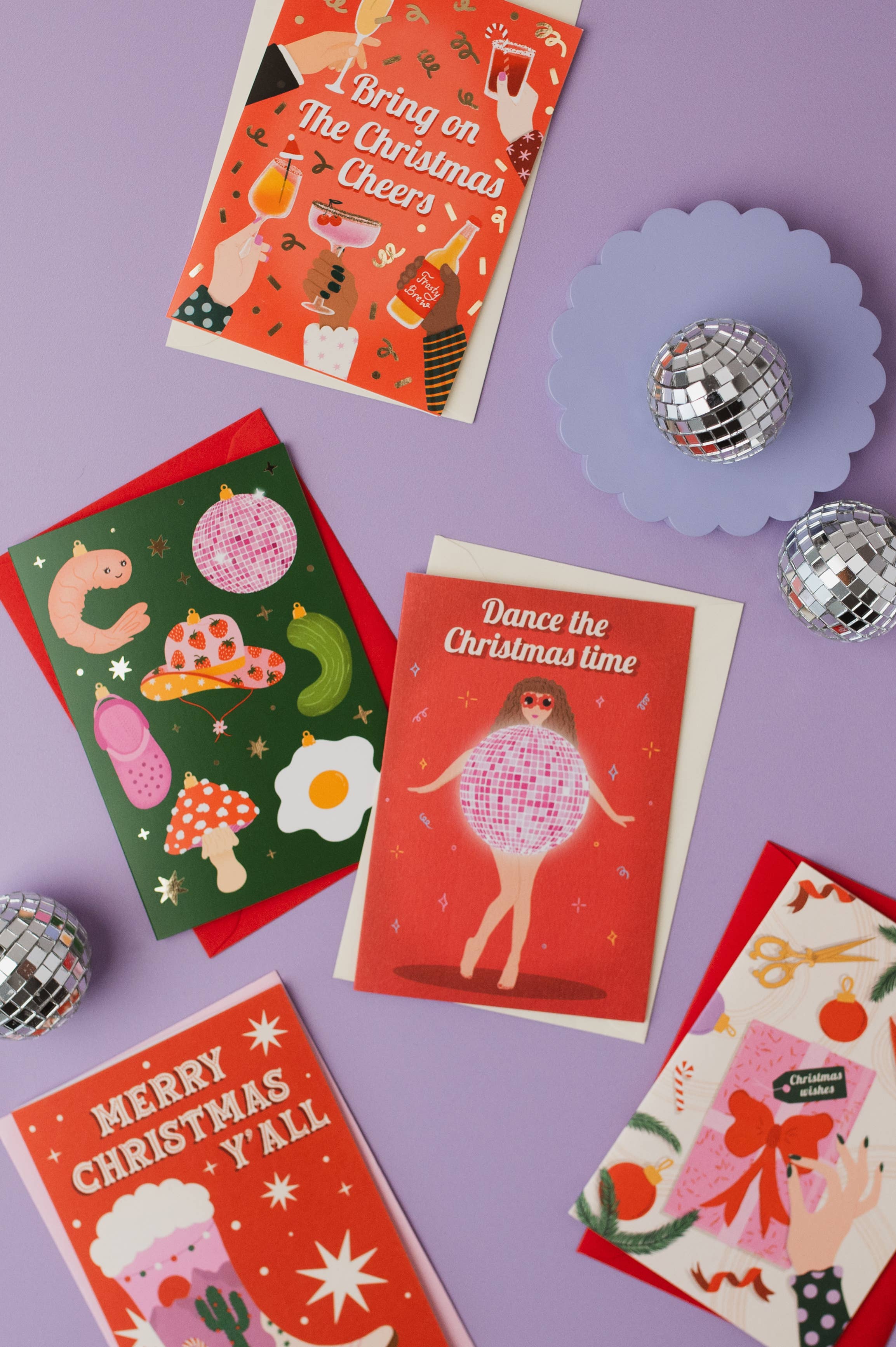 Tikkled Pink - Wholesale Christmas Card - Trendy B*tch Baubles Card | Christmas Ornaments Card2