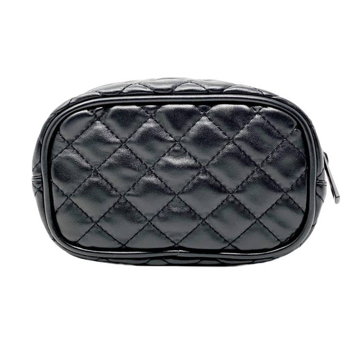 Classic Quilted Vegan Leather Travel Cosmetic Bag for wholesale by TRAVALO