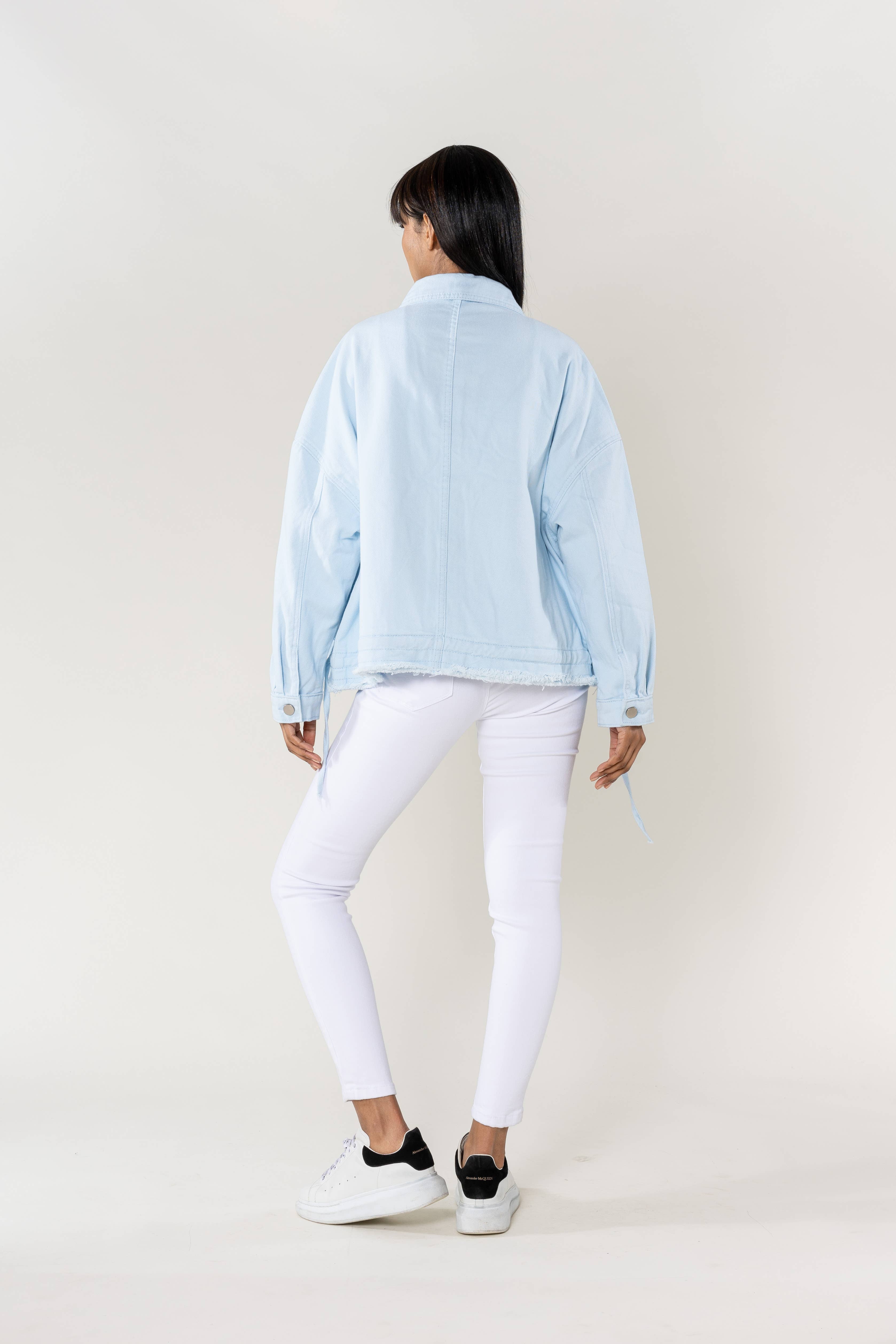 Nina Carter – Casaco de ganga - Mulher por atacado – Casaco de ganga oversized Nina Carter bolsos grandes S56219