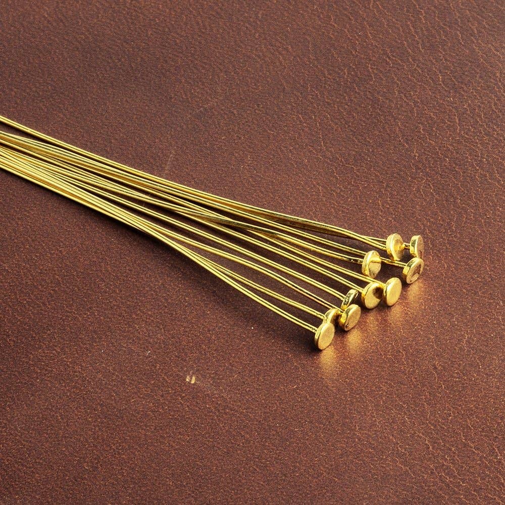 Beads of Cambay – Engroshandel Håndværk forsyninger – 2 „længde Vermeil Disc Headpin, 24 Gauge Wire, 10 stykker pr. Bag0