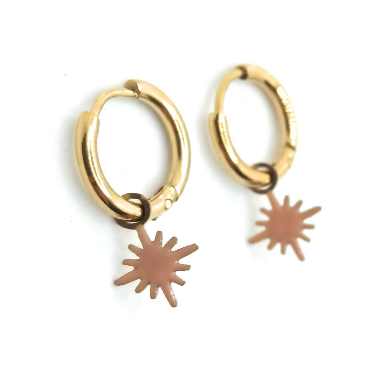 BRANDELIA - Wholesale Dangle Earrings - Pendant Earrings · Nude Star Gold Hoop0