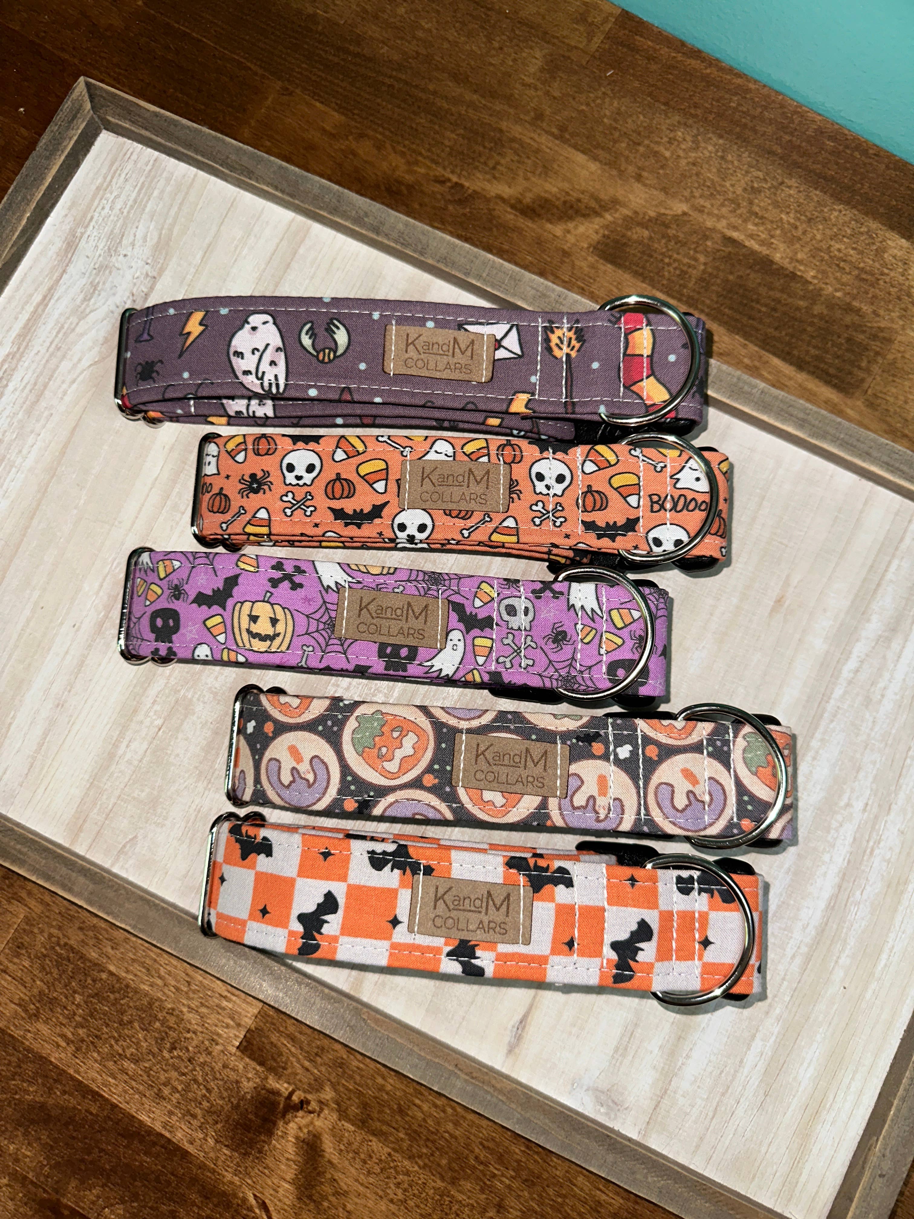 K and M Collars - Wholesale Pet Collar - Dog - Dark Halloween Cookies Dog Collar, Pet Accessory1