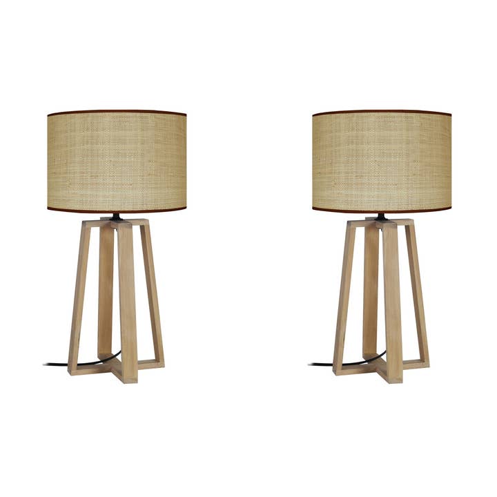 MANON-LT2 - Naturtræ kolonne sengelampe for engroshandel hos Tosel Shop