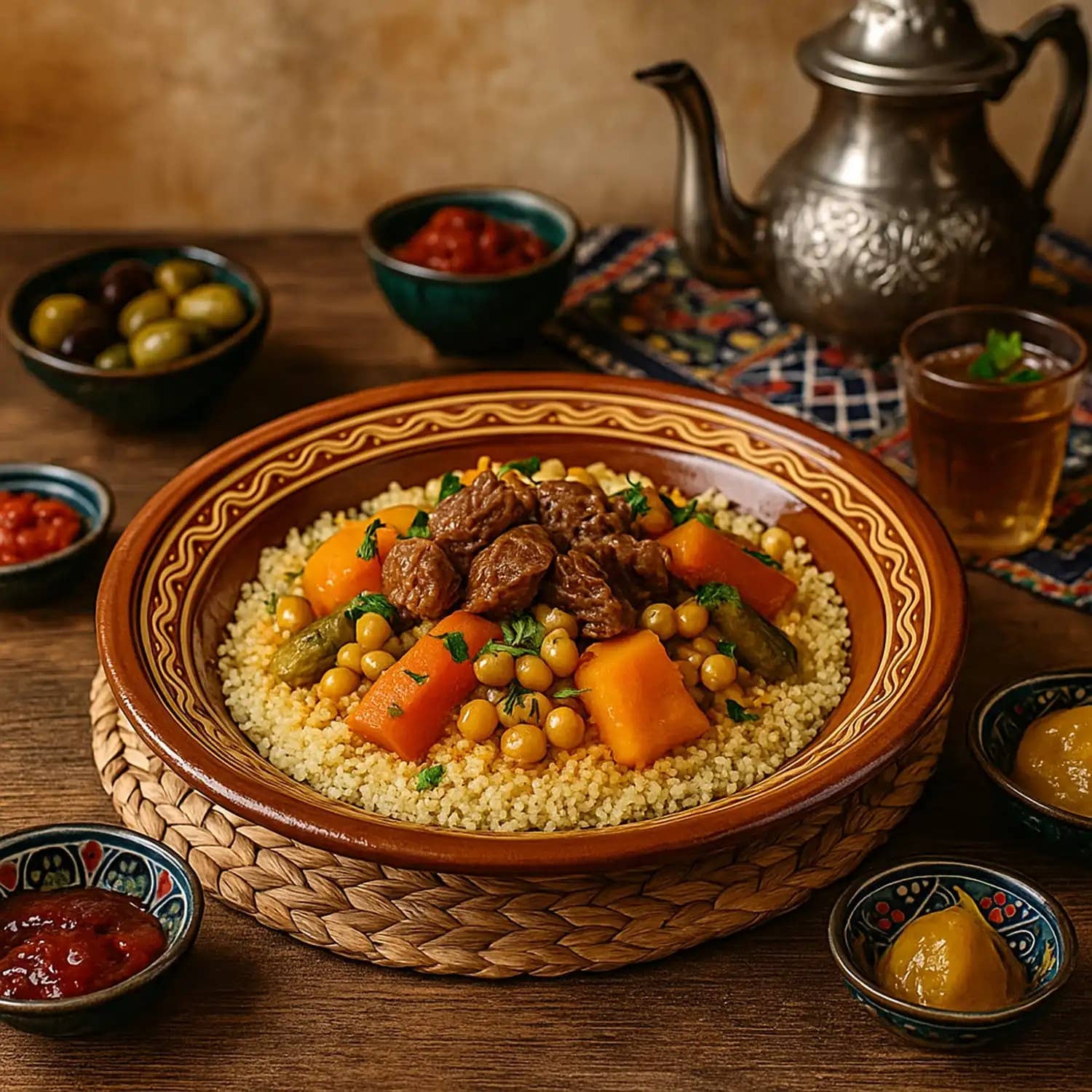 Etnico del Mondo - Wholesale Decorative Plate/Dish/Bowl - Moroccan Handcrafted Terracotta Couscous Dish Ø37 cm #13