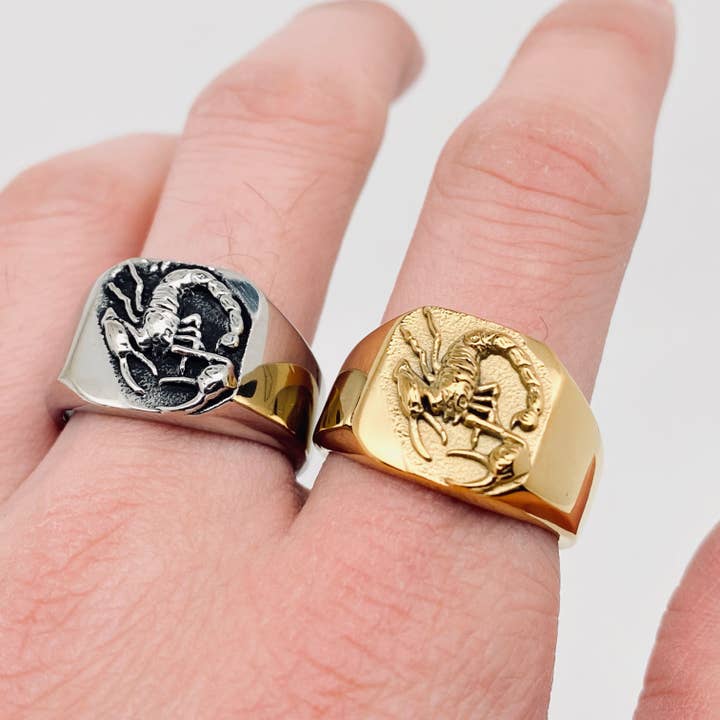 Mio Queena - Wholesale Jewelry - Men's - Scorpion Vintage Stainless Steel Ring Men's Jewelry