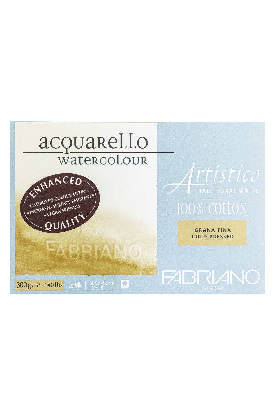 Chartpak, Inc. - Wholesale Sketchbook/Sketchpad - Fabriano Artistico Traditional White Watercolor Block18
