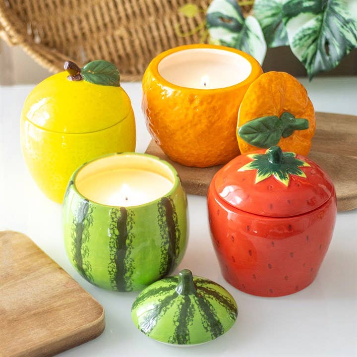 Something Different Wholesale - Wholesale Jar/Filled Candle - Orange Shaped Candle Jar