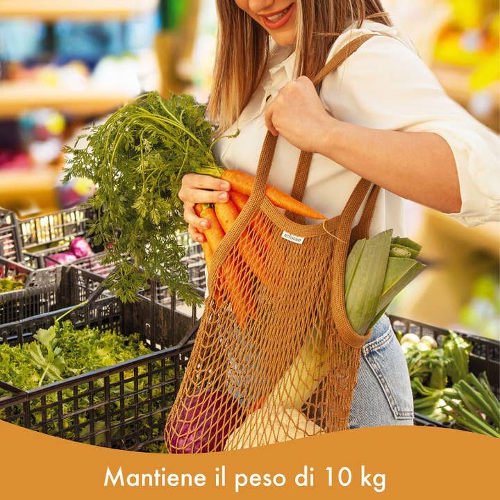 Enooso - Wholesale Grocery/Shopping Bag - Mesh bag Sand2