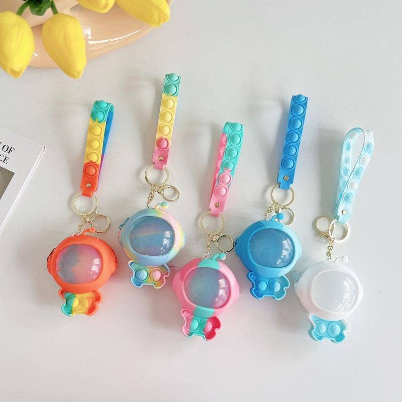 KiddieKickz - Wholesale Keychain - Kids - Small Keychain Coin Purse Spaceman Bear Fingertip Toy33