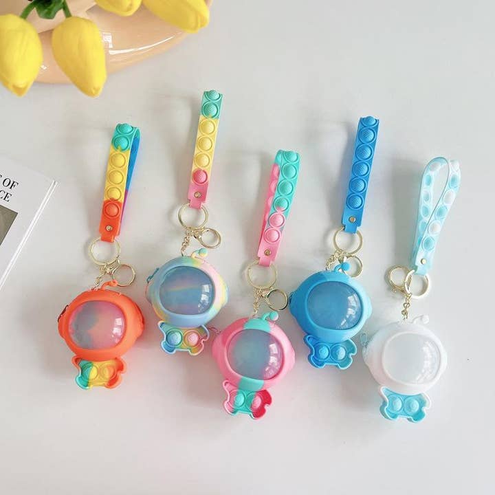 KiddieKickz - Wholesale Keychain - Kids - Small Keychain Coin Purse Spaceman Bear Fingertip Toy33