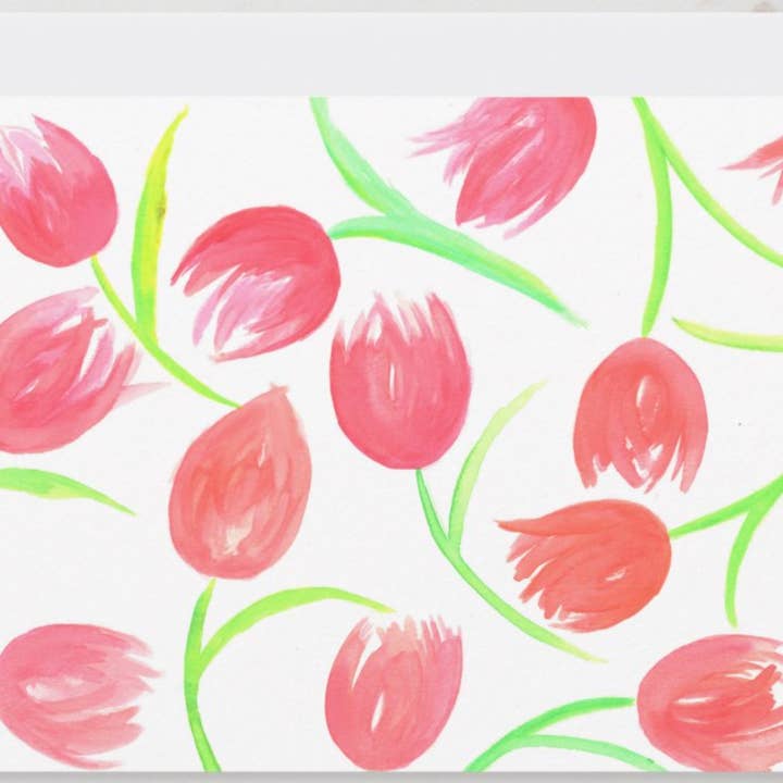 Dizzy Tulips Notecard set for wholesale by Scoot & Kate