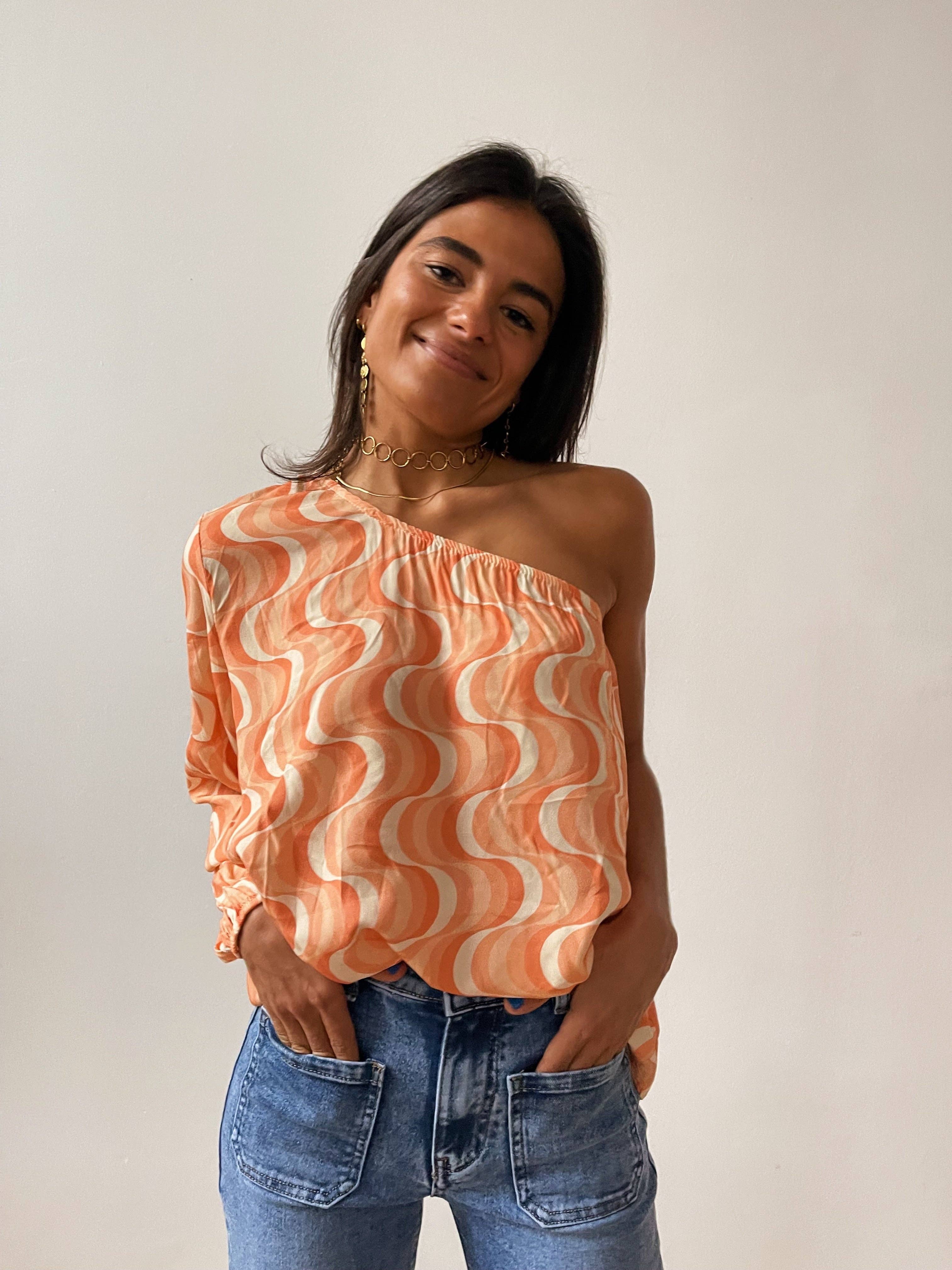 MindTraveler - Venta al por mayor Blusa - Mujer - Top Aurora Naranja6