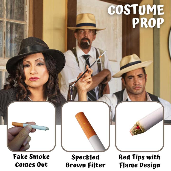 4E's Novelty - Wholesale Costume - Unisex - 4E's Novelty 2 Fake Cigarettes & Holder - 1920s Costume Prop5