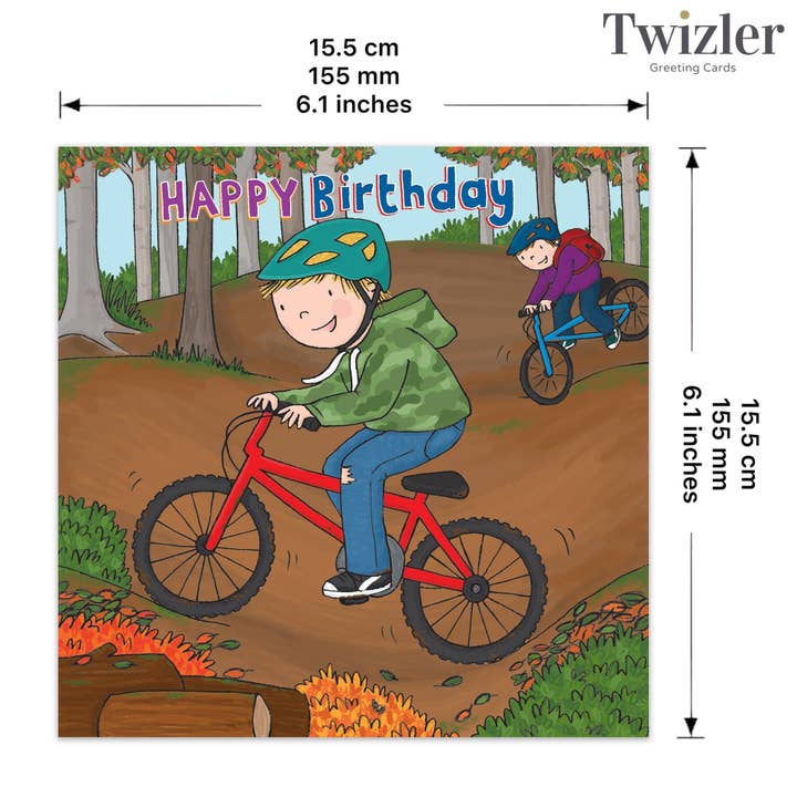 Twizler Ltd - Wholesale Birthday Card - Biking - Boys Birthday Card2