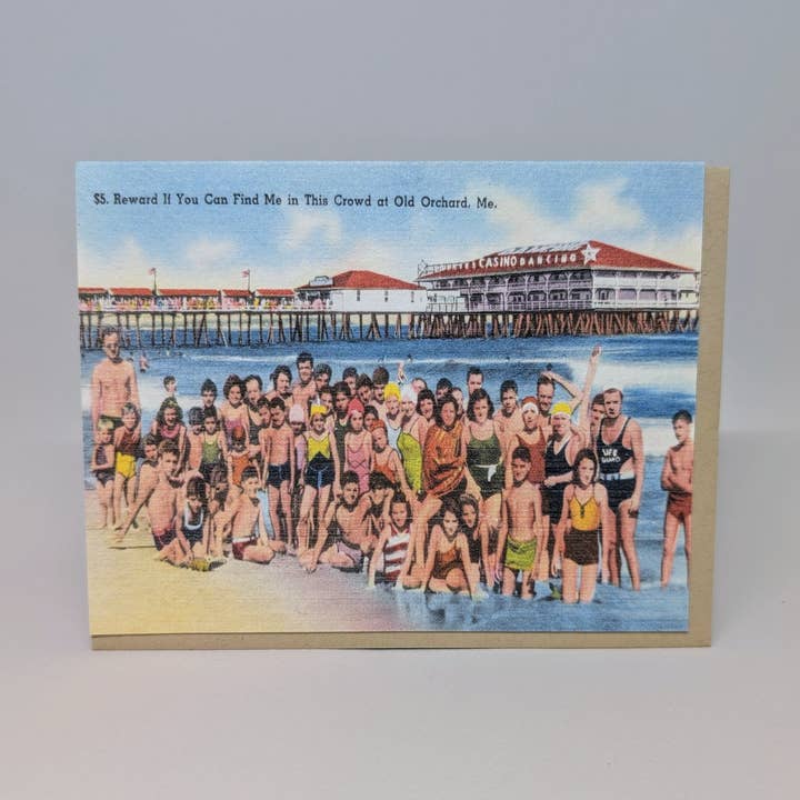 Old Orchard Beach - Tarjeta Postal Vintage para venta al por mayor de Big Wheel Press