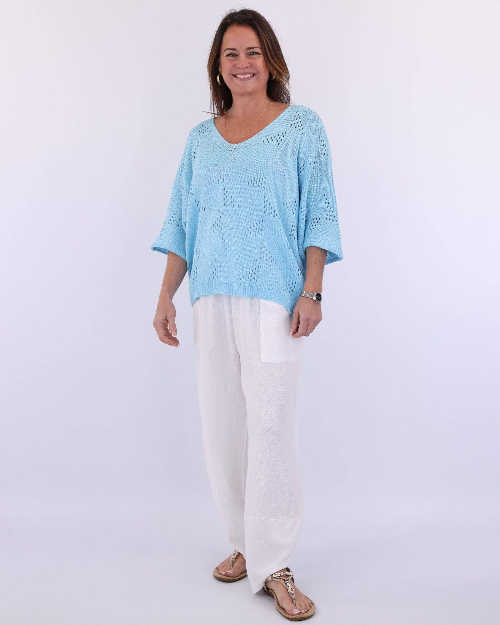 Cadenza Italy Ltd – wholesale Knit top – Women's – Cotton Blend Patterned Tunic3