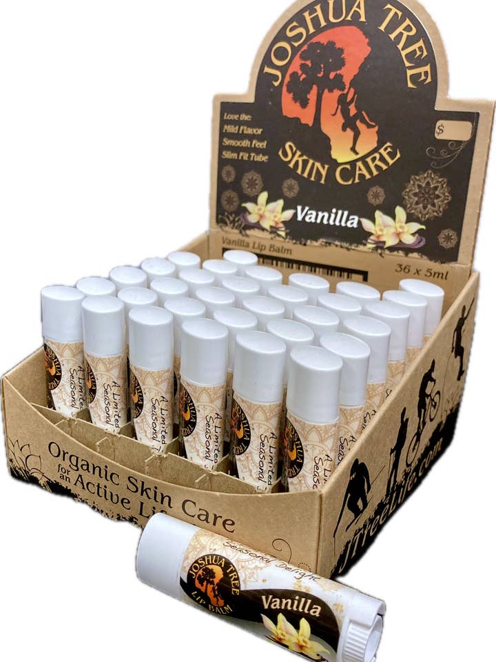 Vanilla Organic Lip Balm for wholesale by Joshua Tree Skin Care