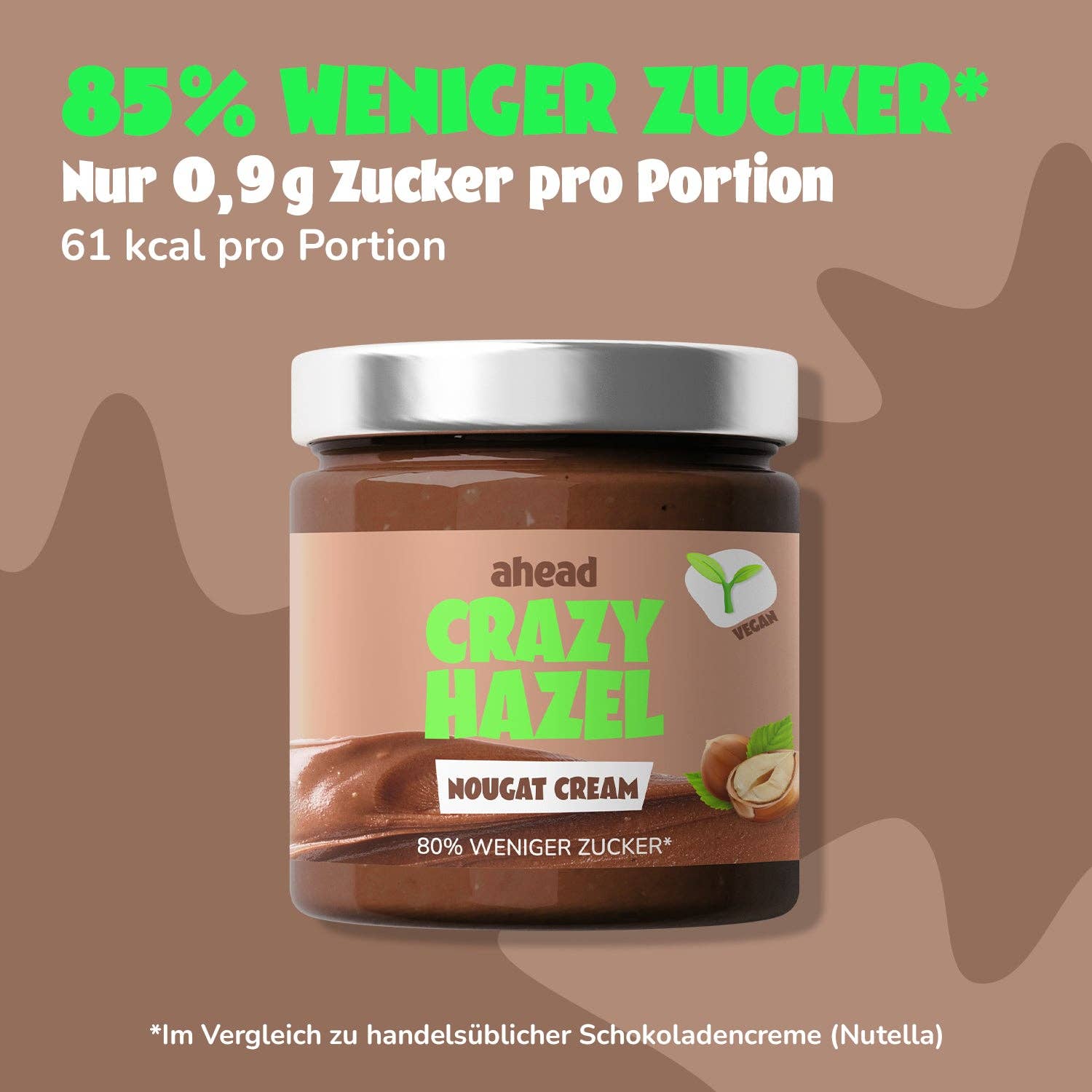 ahead - Wholesale Nut Butter - Crazy Hazel Vegan - No Added Sugar Spread 6x200g