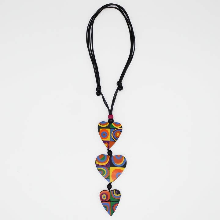 Mariee Multi Color Circles Heart Pendant for wholesale by Sylca Designs