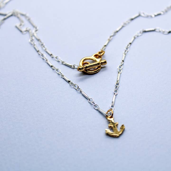 Double Tour Anchor Necklace for wholesale by Lyscie Créations