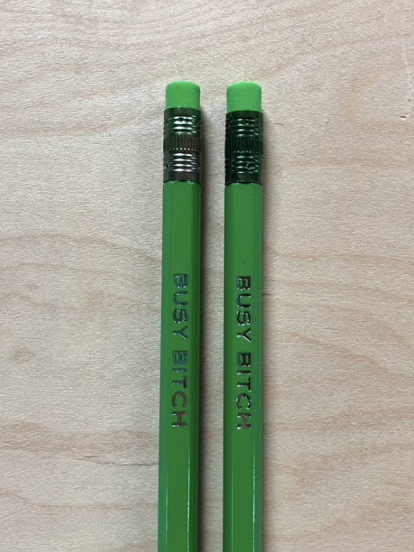 “Busy Bitch” Pencil Set for wholesale by Breakout Press Co.