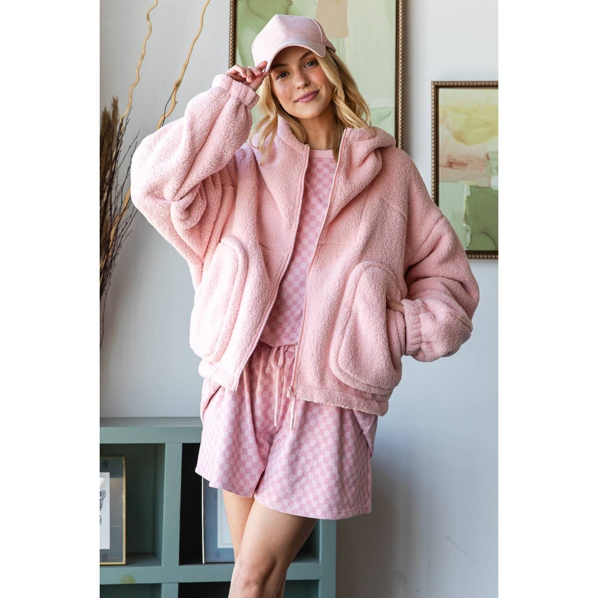 Veveret – Blusão - Mulher por atacado – Moletom com capuz de bolso grande grande com urso de peluche 5