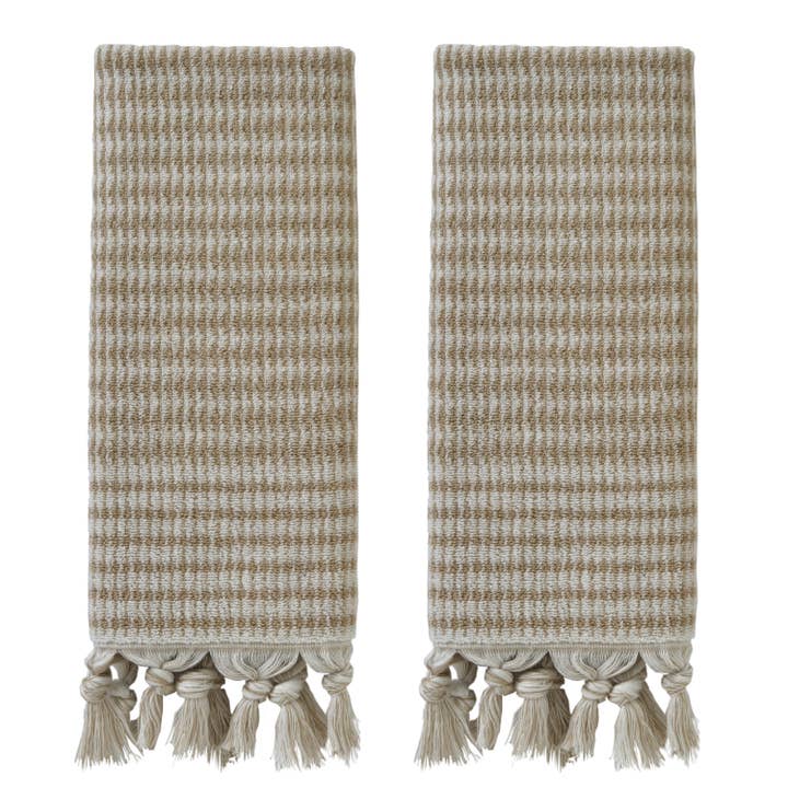 Longborough Jacquard 2pc Hand Towel Set- Tan for wholesale by SKL HOME