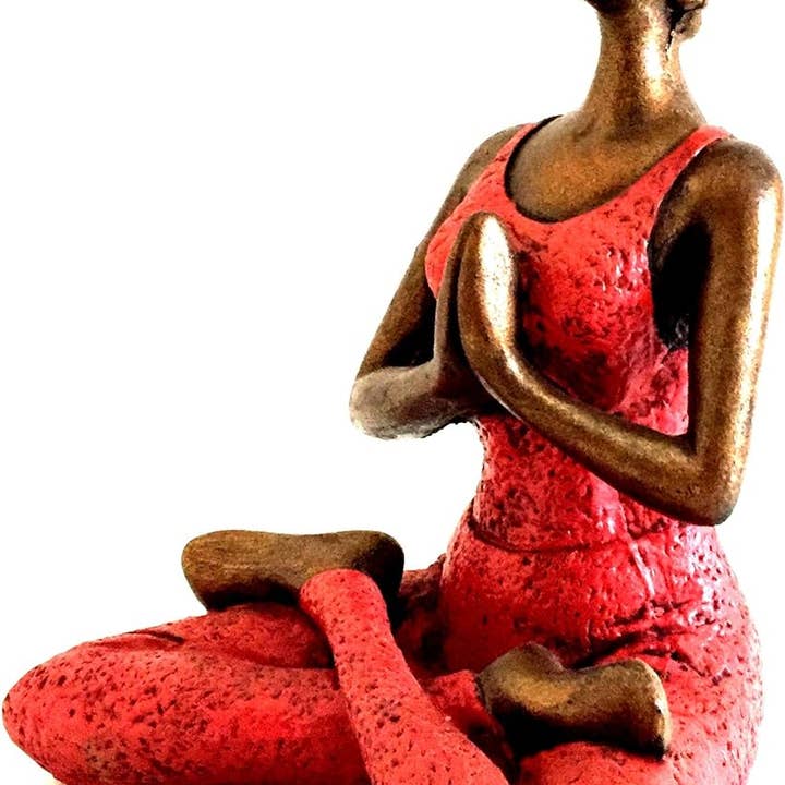 OMA - Eclectic Home - Wholesale Sculpture - Yoga Lady Statue Meditating Peace Harmony Statue Handpainted