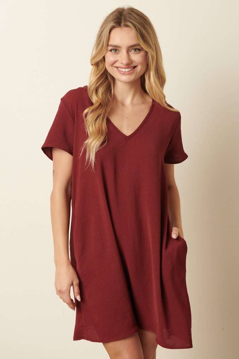 mittoshop - Wholesale Jurk - Dames - AIRFLOW SHIFTJURK MET V-HALS EN KORTE MOUWEN19